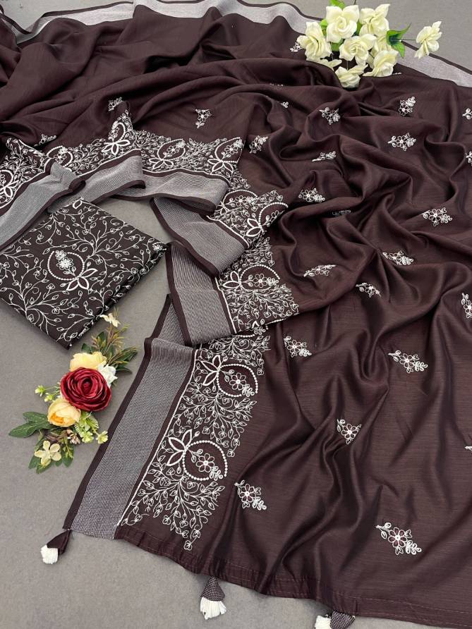 Dhruvi Designer Heavy Embroidery Work Cotton Sarees Wholesale Price In Surat